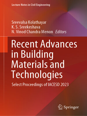 cover image of Recent Advances in Building Materials and Technologies